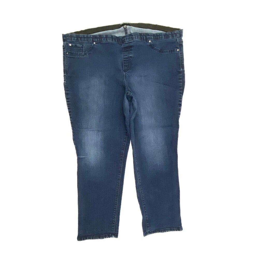 Kim Rogers Jeans Women 24WS Blue Pull On Skinny Dark Wash Curvy Denim